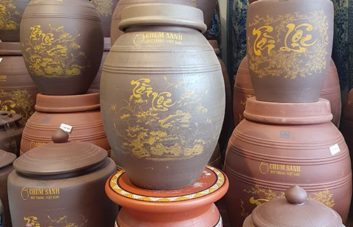 Chum sành ngâm rượu sâm gốm sứ Bát Tràng