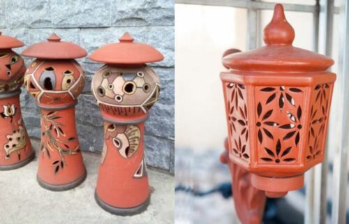 Đèn gốm sân vườn dạng trang trí